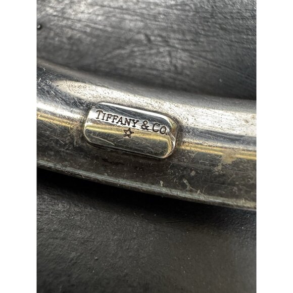 Vintage Tiffany & Co. 925 Sterling Silver Hinged Bangle Bracelet 7 1/4” Classic - Picture 8 of 9